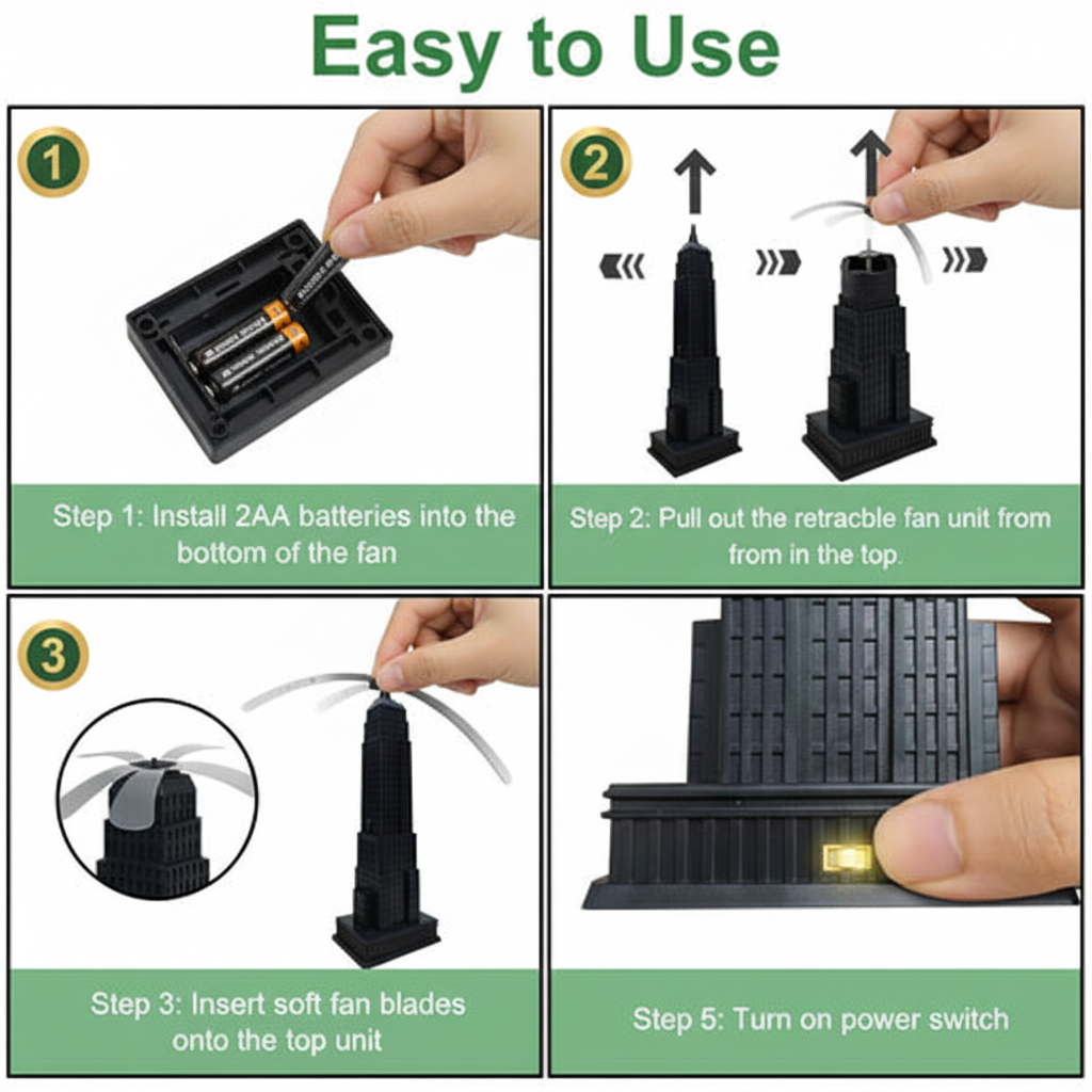 HerFind FlyGuard™ — Retractable Fly Repellent Fan